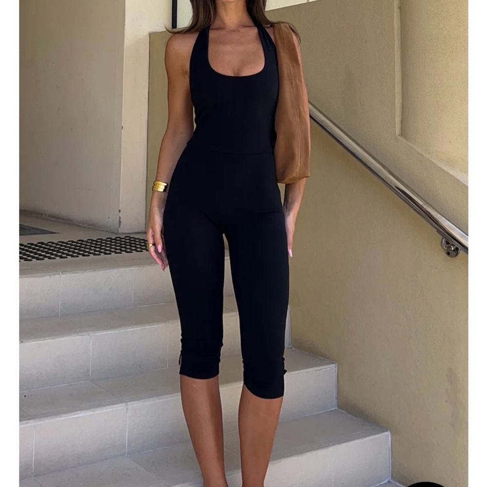 White Fox Boutique Black Halter Jumpsuit